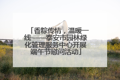 香粽传情，温暖一线——泰安市园林绿化管理服务中心开展端午节慰问活动