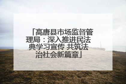 高唐县市场监督管理局：深入推进民法典学习宣传 共筑法治社会新篇章