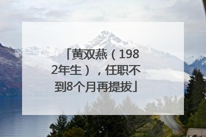 黄双燕（1982年生），任职不到8个月再提拔