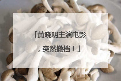 黄晓明主演电影，突然撤档！