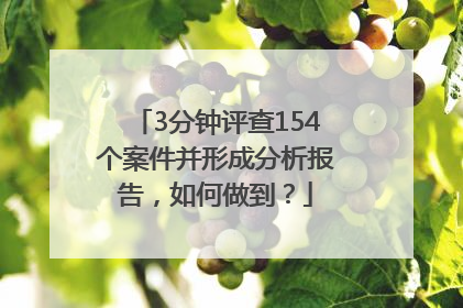 3分钟评查154个案件并形成分析报告，如何做到？