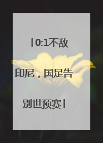 0:1不敌印尼，国足告别世预赛