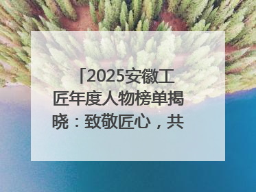 2025安徽工匠年度人物榜单揭晓：致敬匠心，共谱创新华章